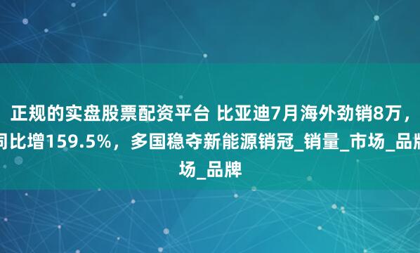正规的实盘股票配资平台 比亚迪7月海外劲销8万，同比增159.5%，多国稳夺新能源销冠_销量_市场_品牌